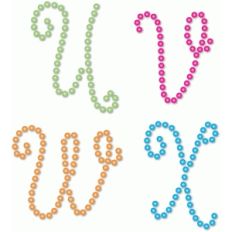 rhinestone monogram u v w x