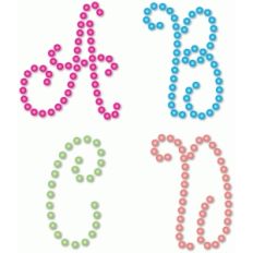 rhinestone monogram abcd