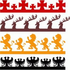 medieval symbol borders set