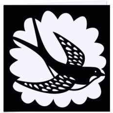 swallow papercut 5x5 card