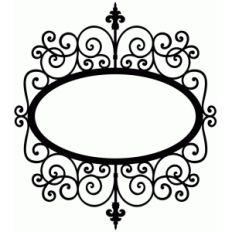 wrought iron oval sign
