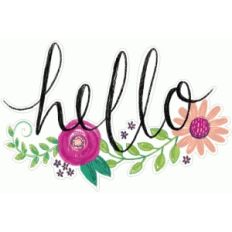 floral painted hello