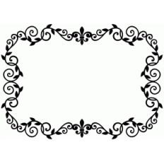 fleur de lis rectangular frame
