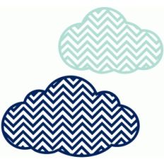 set of 2 chevron clouds