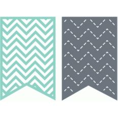 set of 2 chevron banners