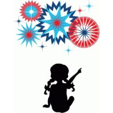girl watching fireworks