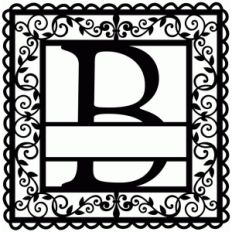 wrought iron vine initial b