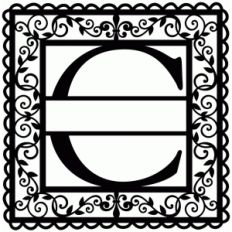 wrought iron vine initial c