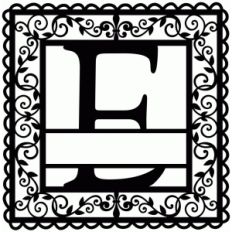 wrought iron vine initial e