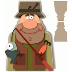 fisherman a7 shaped card