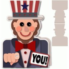 uncle sam a7 shaped card