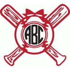girls softball monogram baseball