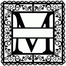 wrought iron vine initial m