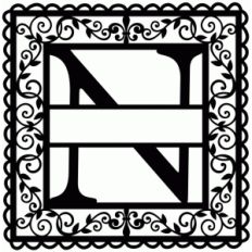 wrought iron vine initial n