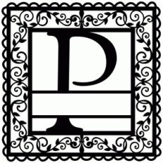 wrought iron vine initial p