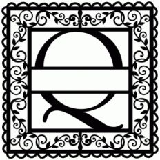 wrought iron vine initial q