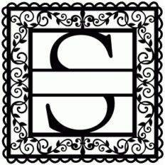 wrought iron vine initial s