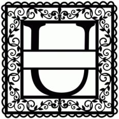 wrought iron vine initial u