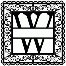 wrought iron vine initial w