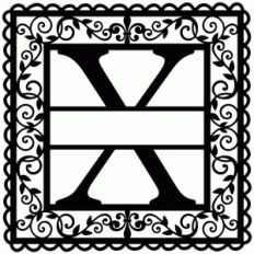wrought iron vine initial x