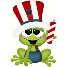 4th of july frog w fireworks