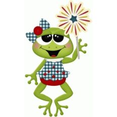 4th of july girl frog w sparkler