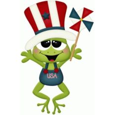 4th of july frog w pinwheel