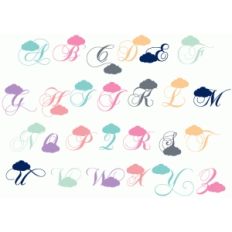 cloud fancy monogram alphabet