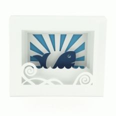 5x7 shadow box card ocean