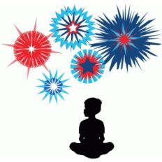 boy watching fireworks
