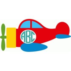 cute airplane monogram