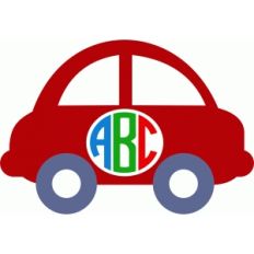 cute car monogram