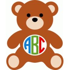 cute teddy monogram