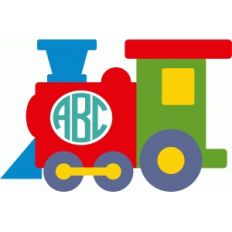 cute train monogram