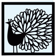 peacock papercut 5x5 card