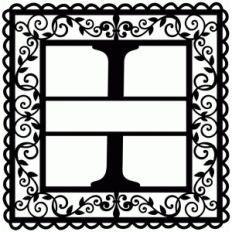 wrought iron vine initial i