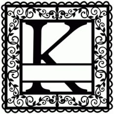 wrought iron vine initial k