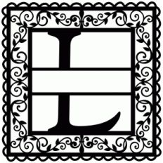 wrought iron vine initial l