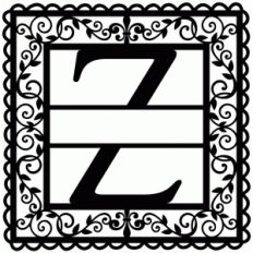 wrought iron vine initial z