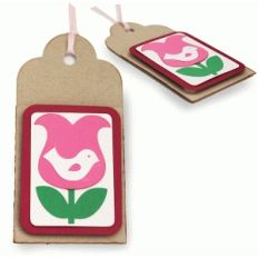birdie in a tulip gift card tag