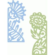 set of two ornate floral corners