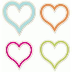 outlined hearts w/offset bases