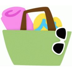 beach bag with sun glasses