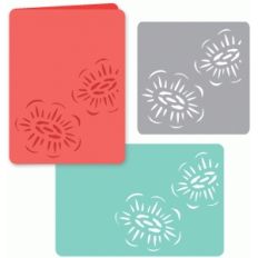 set of three pretty poppy papercut cards