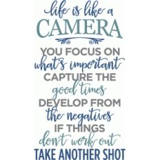 life is like a camera phrase