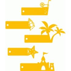beach labels set