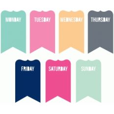 days of the week fancy banners set