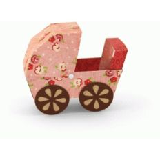 3d baby carriage favor box