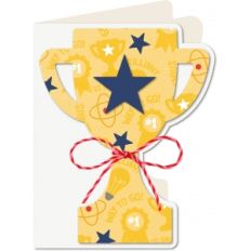 a2 shaped card trophy
