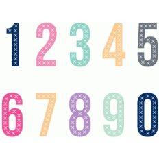 cross stitch numbers set